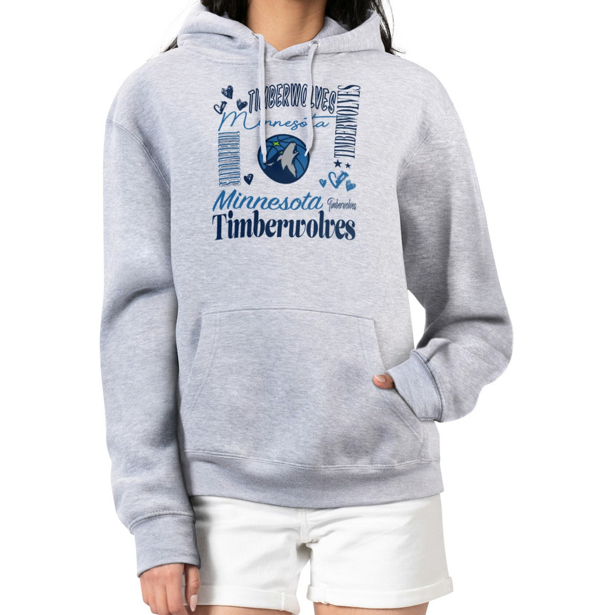 NBA Minnesota Timberwolves G-III 4Her by Carl Banks Women's Team Collage Graphic Fleece Pullover Hoodie