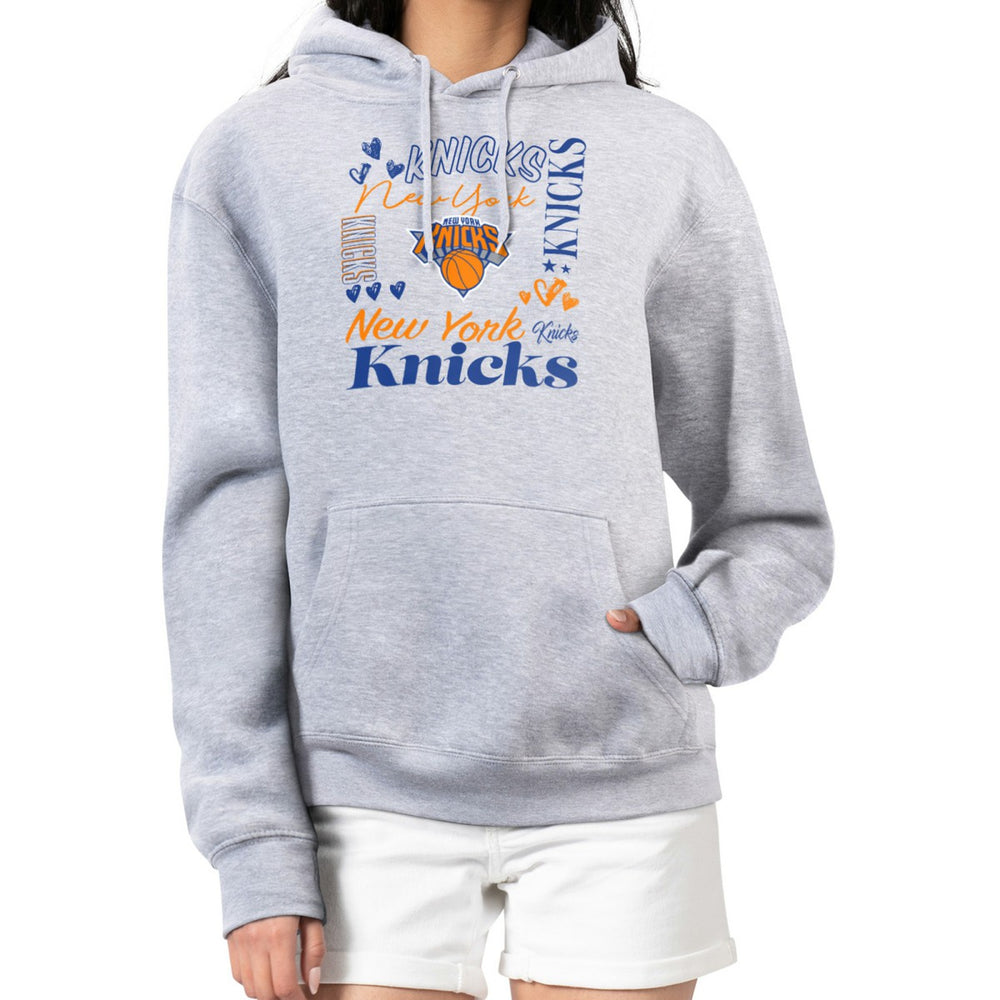 NBA New York Knicks G-III 4Her by Carl Banks Women's Team Collage Graphic Fleece Pullover Hoodie