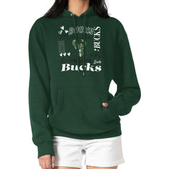 NBA Milwaukee Bucks G-III 4Her by Carl Banks Women's Team Collage Graphic Fleece Pullover Hoodie