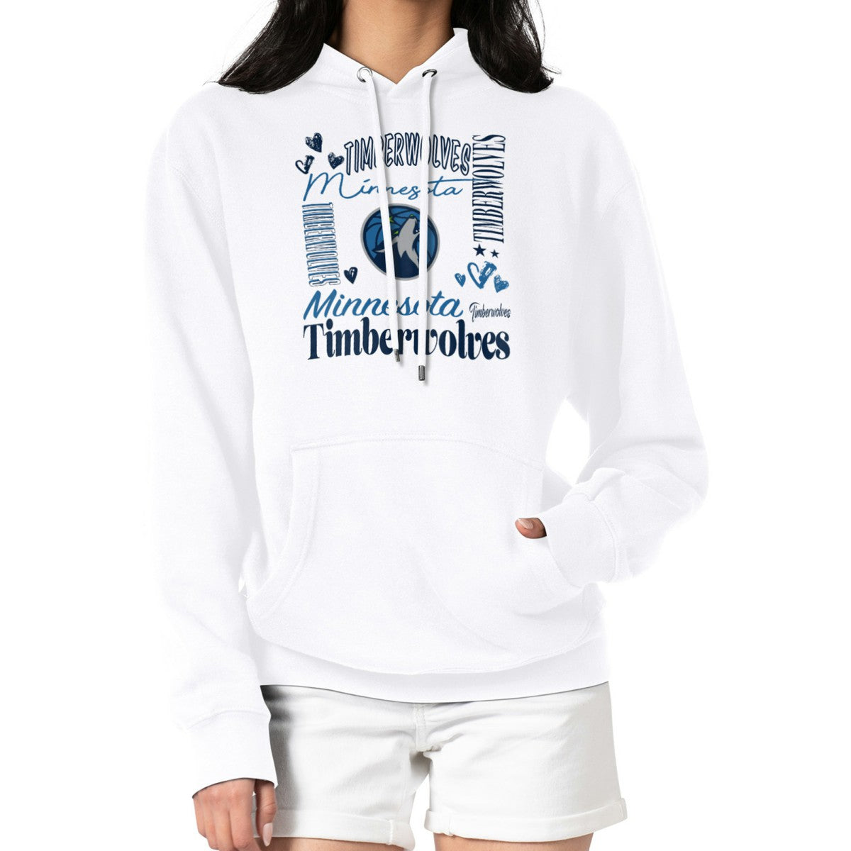 NBA Minnesota Timberwolves G-III 4Her by Carl Banks Women's Team Collage Graphic Fleece Pullover Hoodie