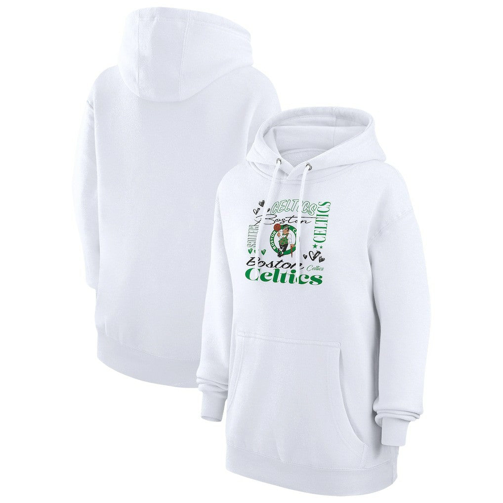 NBA Boston Celtics G-III 4Her by Carl Banks Women's Team Collage Graphic Fleece Pullover Hoodie