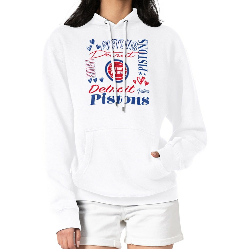 NBA Detroit Pistons G-III 4Her by Carl Banks Women's Team Collage Graphic Fleece Pullover Hoodie sale