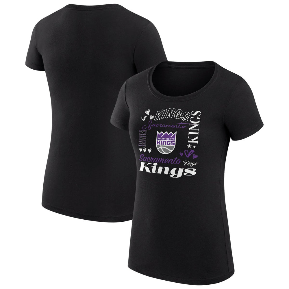 NBA Sacramento Kings G-III 4Her by Carl Banks Women's Super-Slim Fit Lightweight Team Name Collage Graphic T-Shirt