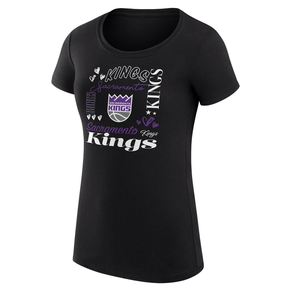 NBA Sacramento Kings G-III 4Her by Carl Banks Women's Super-Slim Fit Lightweight Team Name Collage Graphic T-Shirt