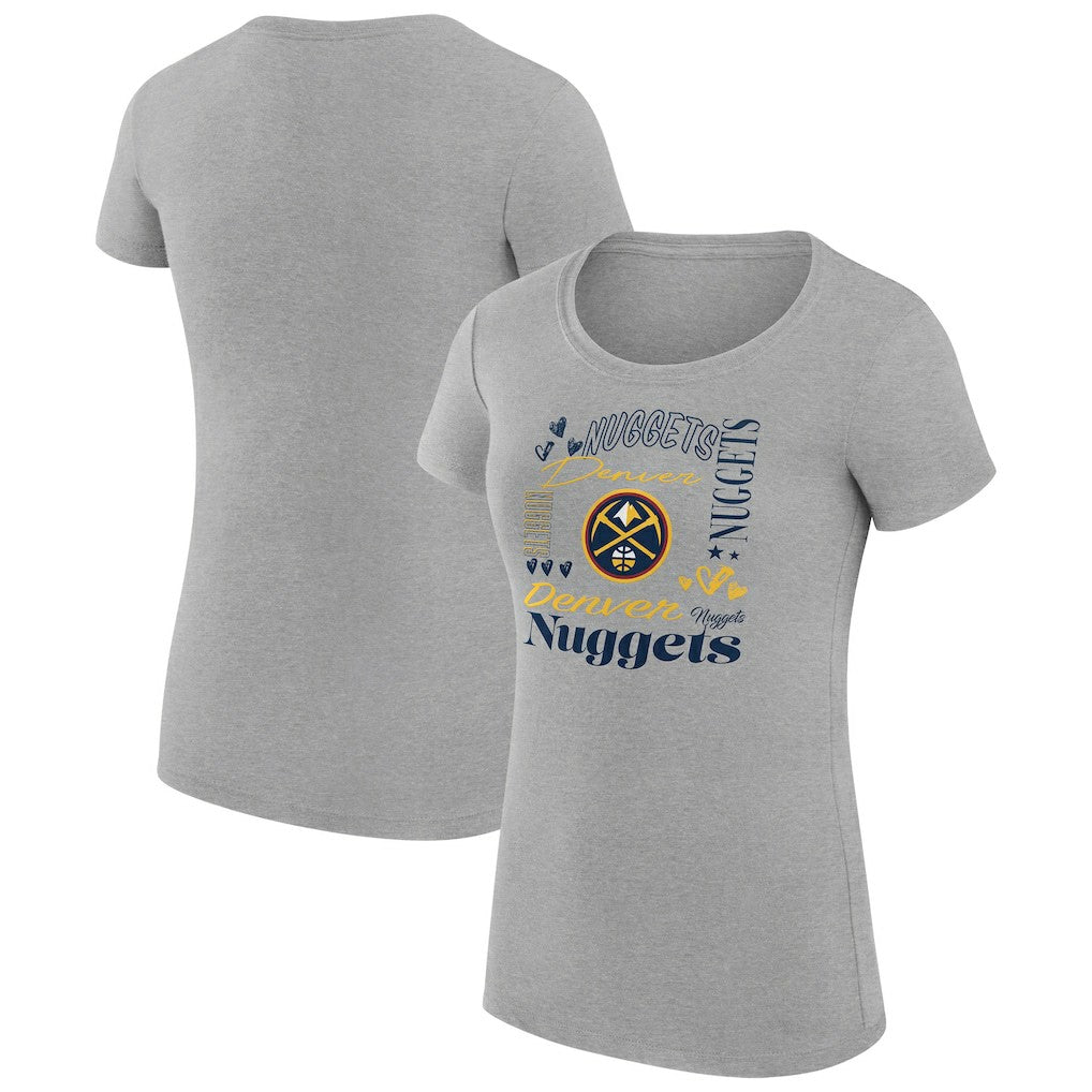 NBA Denver Nuggets G-III 4Her by Carl Banks Women's Super-Slim Fit Lightweight Team Name Collage Graphic T-Shirt sale