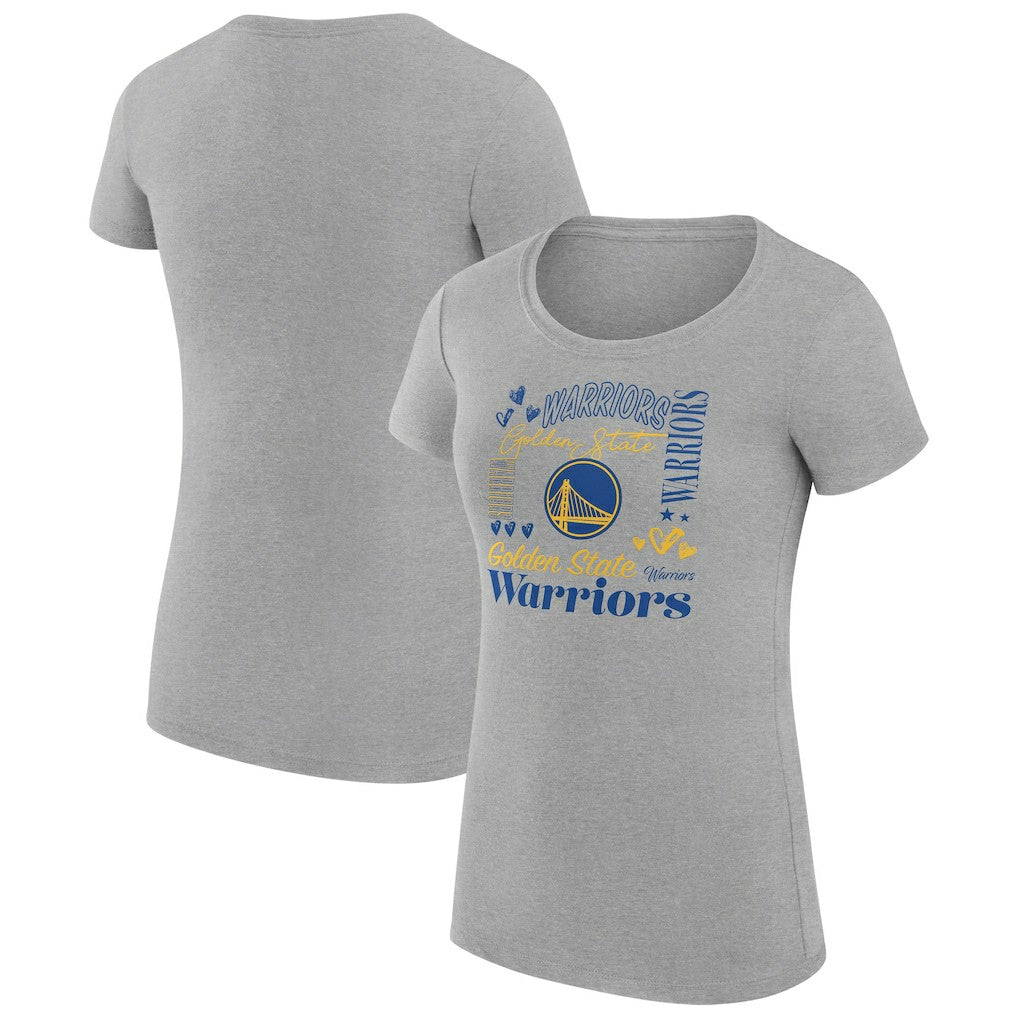 NBA Golden State Warriors G-III 4Her by Carl Banks Women's Super-Slim Fit Lightweight Team Name Collage Graphic T-Shirt sale
