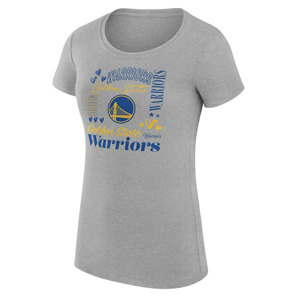 NBA Golden State Warriors G-III 4Her by Carl Banks Women's Super-Slim Fit Lightweight Team Name Collage Graphic T-Shirt sale
