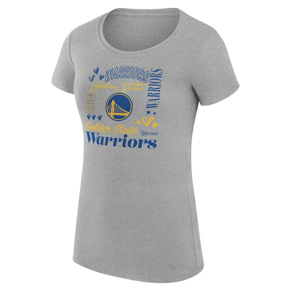 NBA Golden State Warriors G-III 4Her by Carl Banks Women's Super-Slim Fit Lightweight Team Name Collage Graphic T-Shirt sale