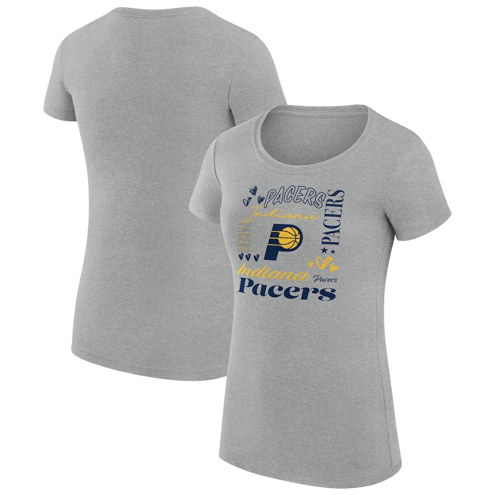 NBA Indiana Pacers G-III 4Her by Carl Banks Women's Super-Slim Fit Lightweight Team Name Collage Graphic T-Shirt