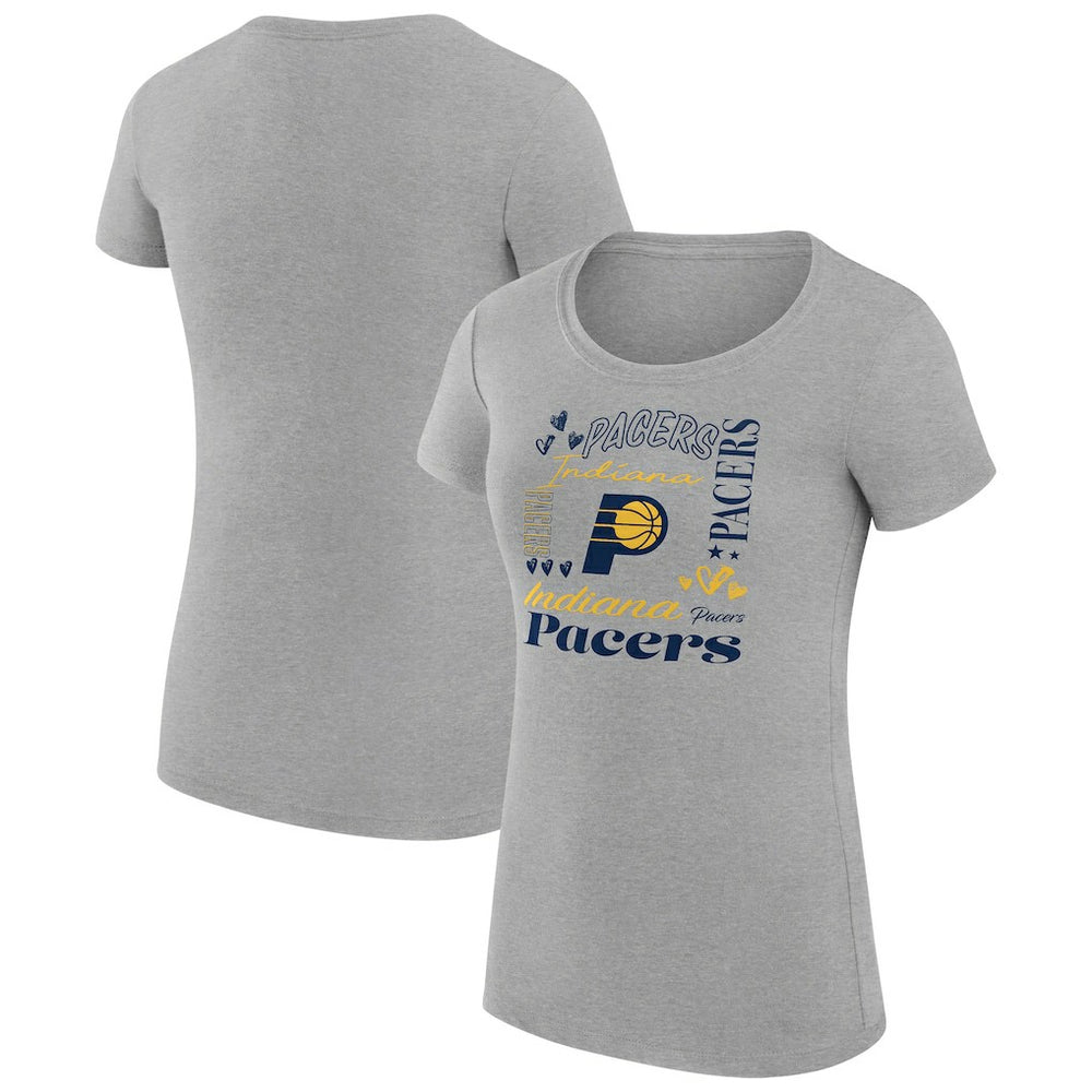 NBA Indiana Pacers G-III 4Her by Carl Banks Women's Super-Slim Fit Lightweight Team Name Collage Graphic T-Shirt