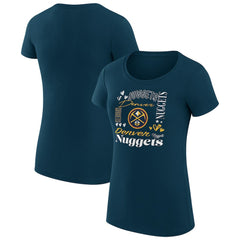 NBA Denver Nuggets G-III 4Her by Carl Banks Women's Super-Slim Fit Lightweight Team Name Collage Graphic T-Shirt sale
