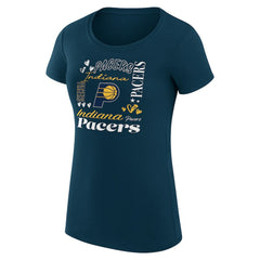 NBA Indiana Pacers G-III 4Her by Carl Banks Women's Super-Slim Fit Lightweight Team Name Collage Graphic T-Shirt