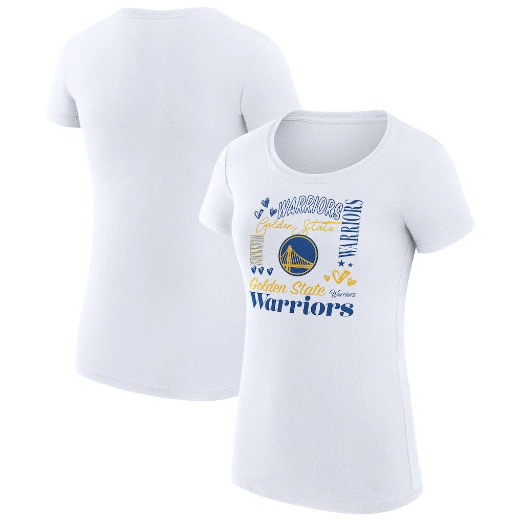 NBA Golden State Warriors G-III 4Her by Carl Banks Women's Super-Slim Fit Lightweight Team Name Collage Graphic T-Shirt sale
