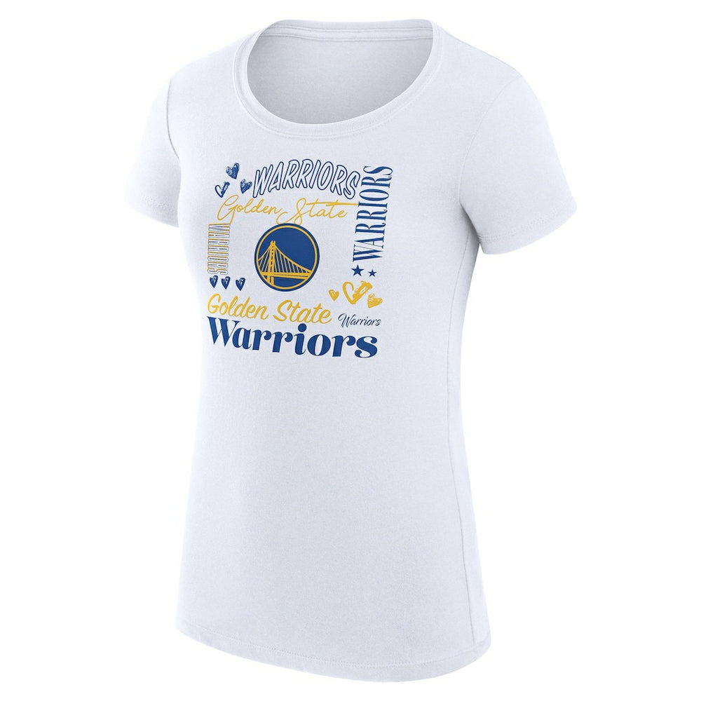 NBA Golden State Warriors G-III 4Her by Carl Banks Women's Super-Slim Fit Lightweight Team Name Collage Graphic T-Shirt sale