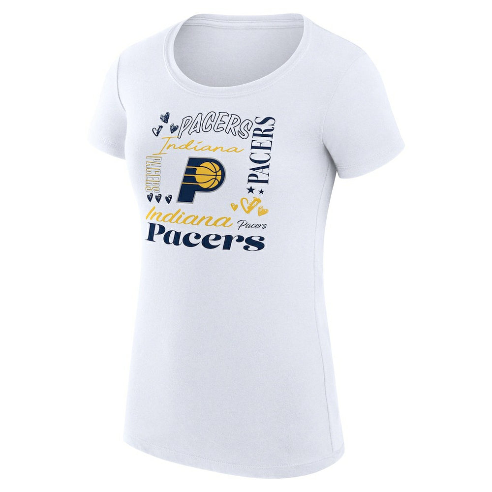 NBA Indiana Pacers G-III 4Her by Carl Banks Women's Super-Slim Fit Lightweight Team Name Collage Graphic T-Shirt