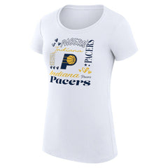 NBA Indiana Pacers G-III 4Her by Carl Banks Women's Super-Slim Fit Lightweight Team Name Collage Graphic T-Shirt