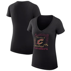 NBA Cleveland Cavaliers G-III 4Her by Carl Banks Women's Super-Slim Fit Lightweight Team Name Collage Graphic V-Neck T-Shirt sale