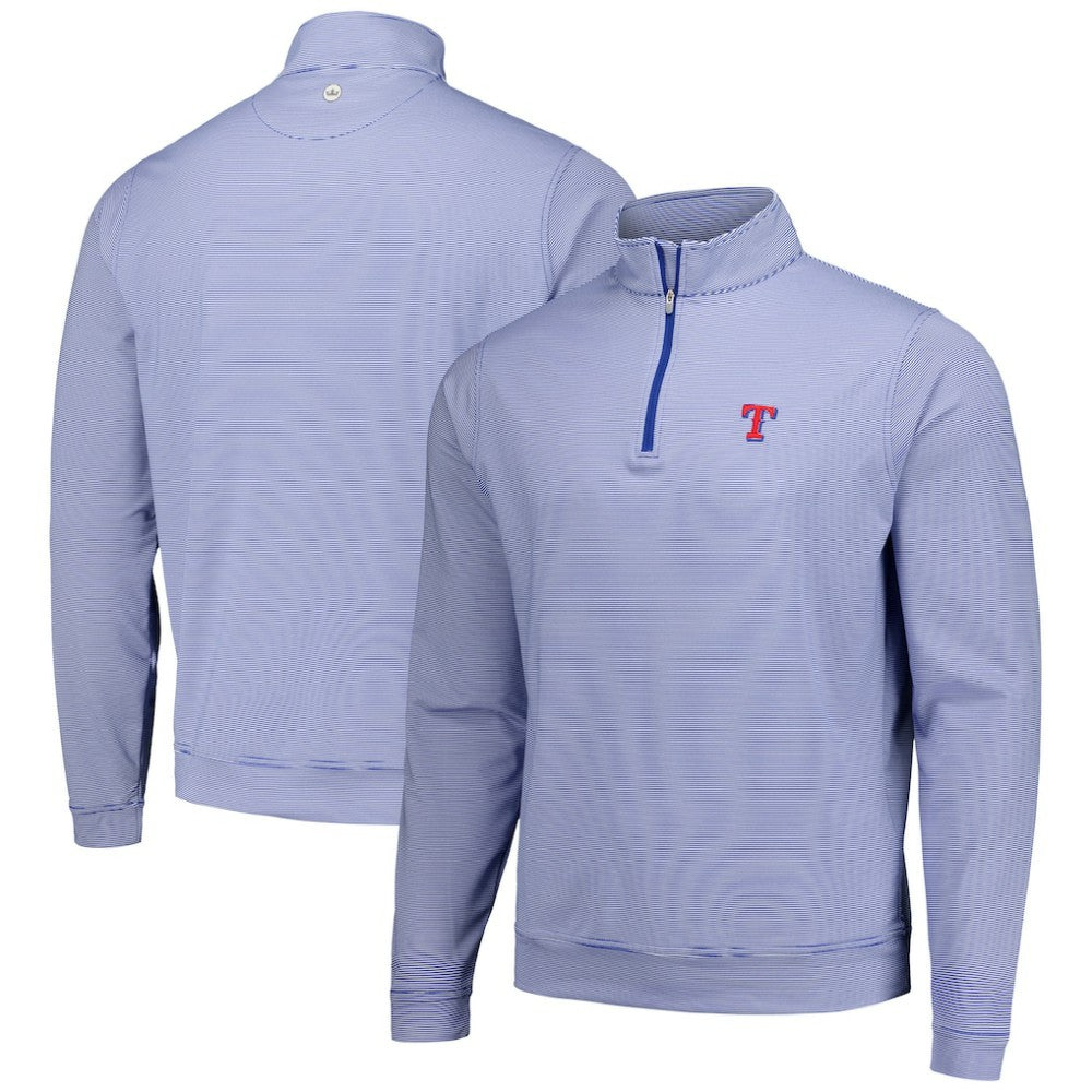 MLB Texas Rangers Peter Millar Perth Sugar Stripe Performance Quarter-Zip Top
