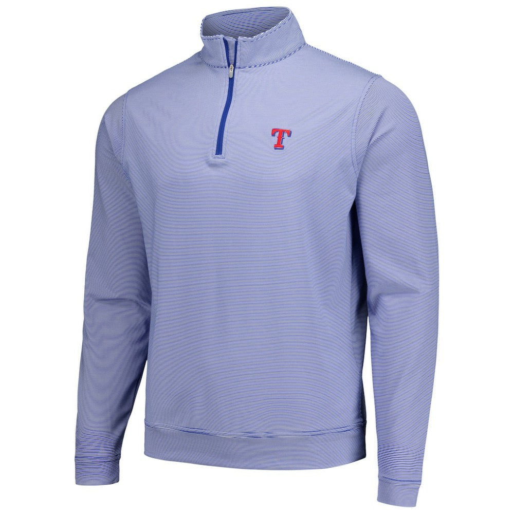 MLB Texas Rangers Peter Millar Perth Sugar Stripe Performance Quarter-Zip Top