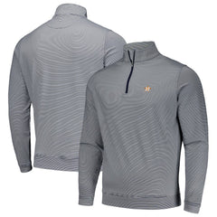 MLB Houston Astros Peter Millar Perth Sugar Stripe Performance Quarter-Zip Top