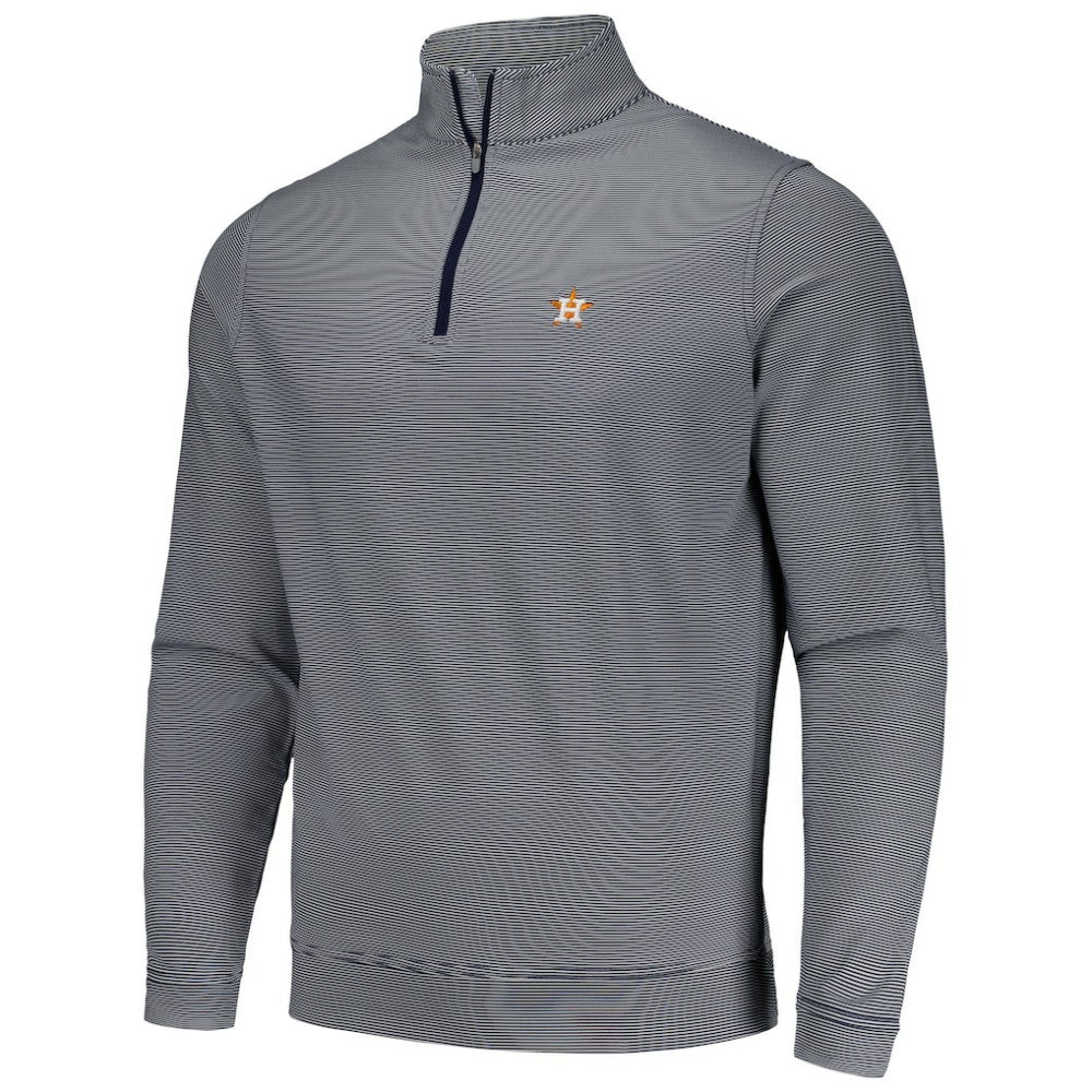 MLB Houston Astros Peter Millar Perth Sugar Stripe Performance Quarter-Zip Top