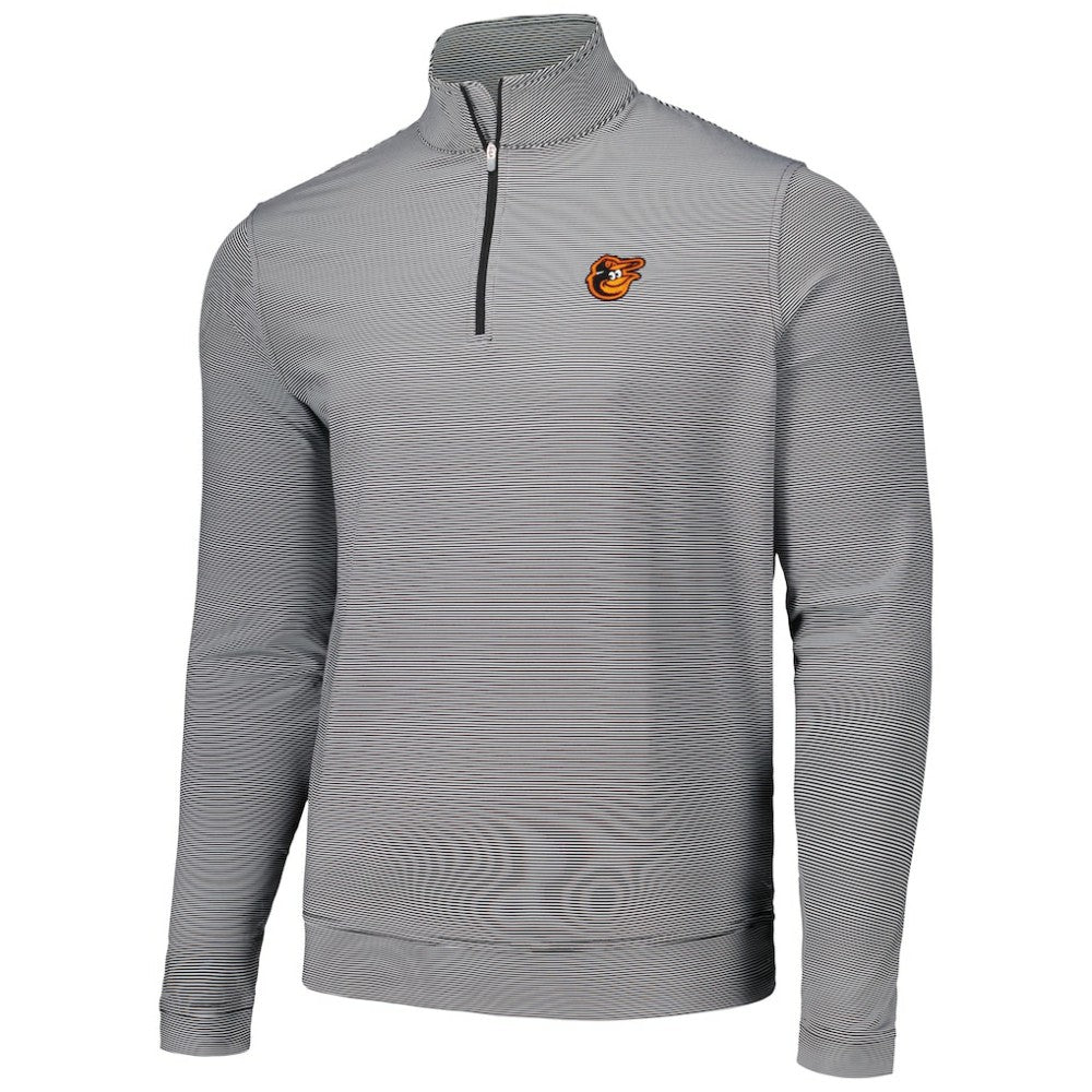 MLB Baltimore Orioles Peter Millar Perth Sugar Stripe Performance Quarter-Zip Top