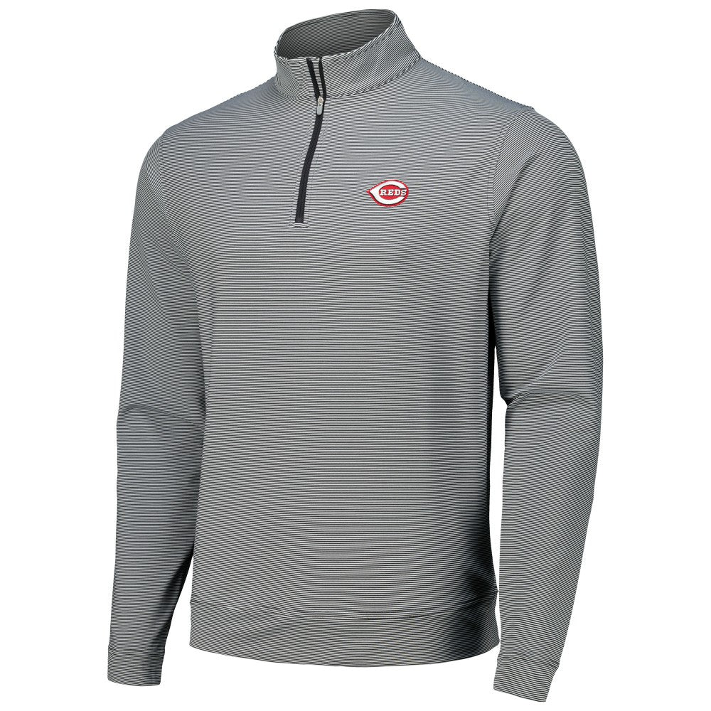 MLB Cincinnati Reds Peter Millar Perth Sugar Stripe Performance Quarter-Zip Top