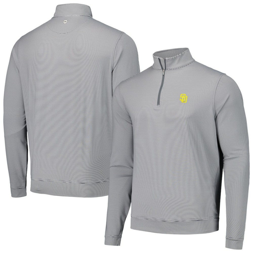 MLB San Diego Padres Peter Millar Perth Sugar Stripe Performance Quarter-Zip Top