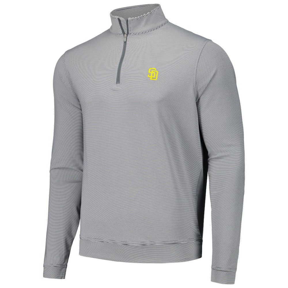 MLB San Diego Padres Peter Millar Perth Sugar Stripe Performance Quarter-Zip Top