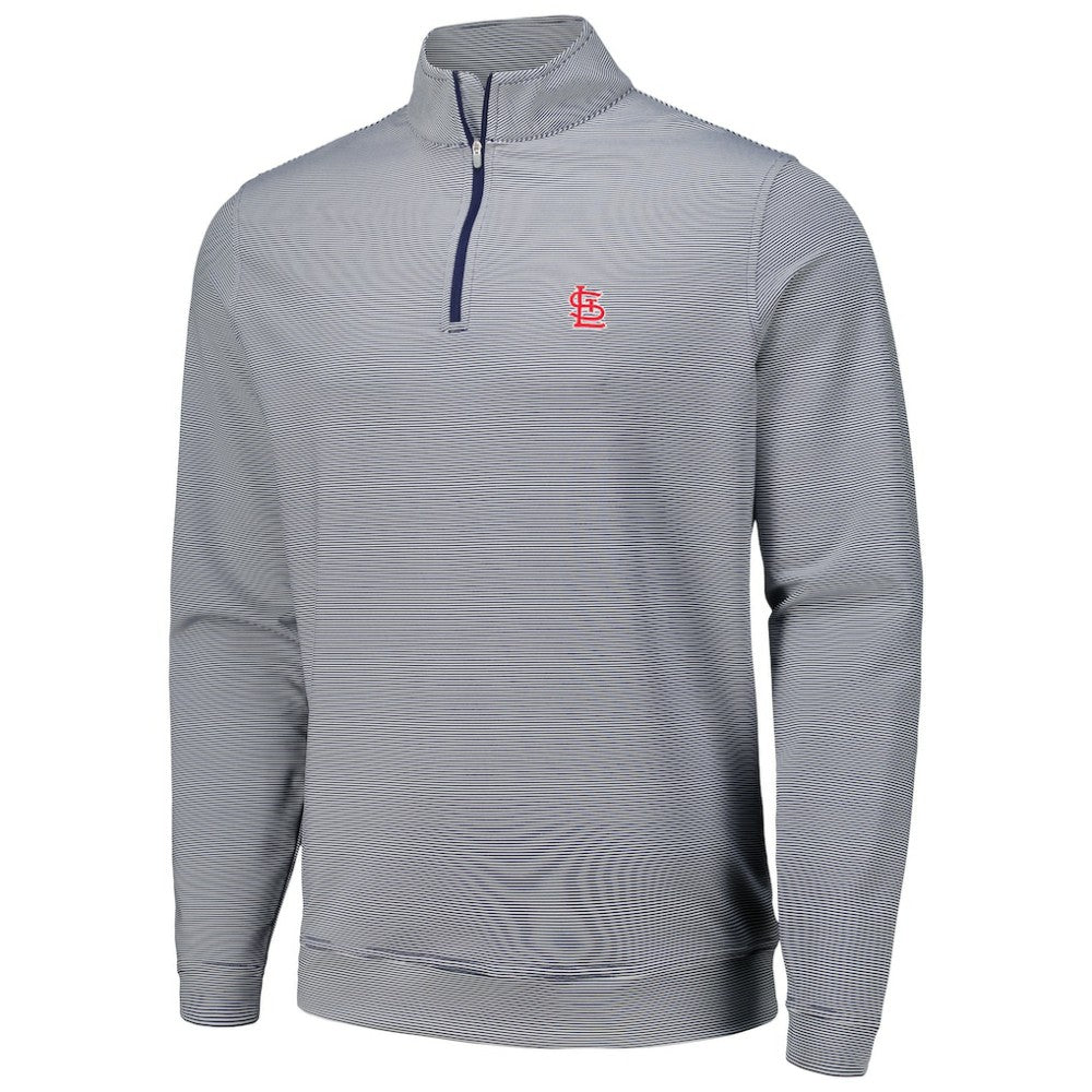 MLB St. Louis Cardinals Peter Millar Perth Sugar Stripe Performance Quarter-Zip Top