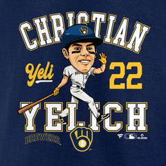 MLB Christian Yelich Milwaukee Brewers Fanatics Hometown Caricature T-Shirt