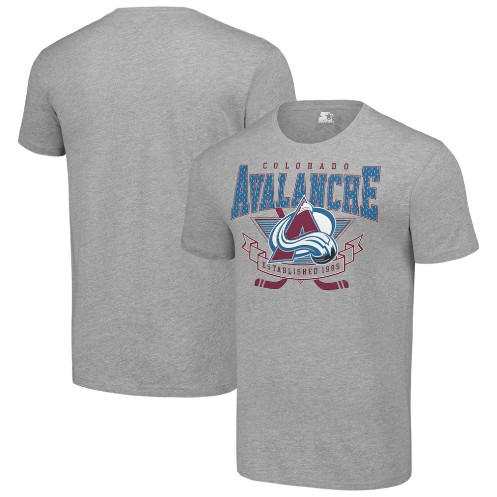 NHL Heather Gray Colorado Avalanche Starter Team Logo Graphic T-Shirt
