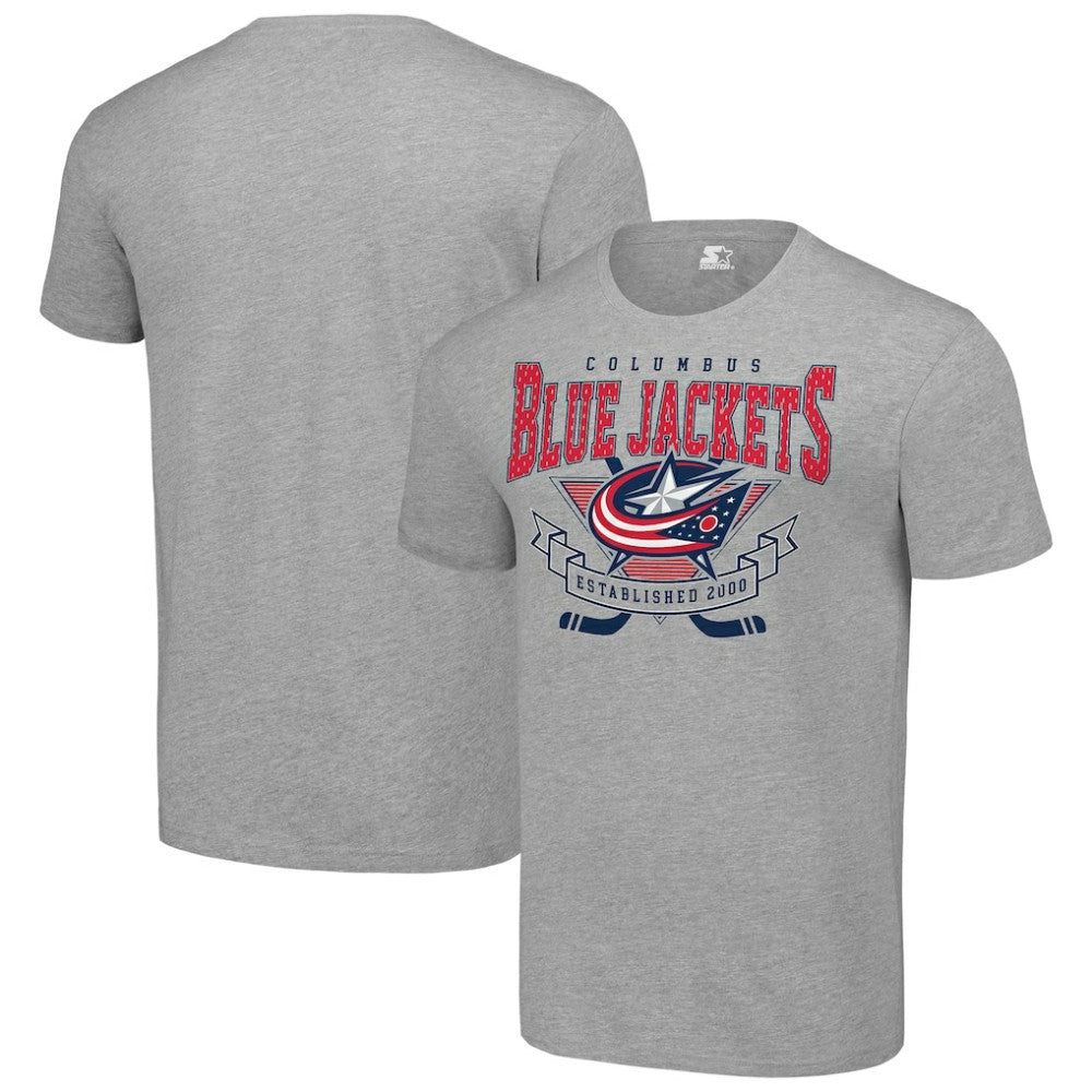 NHL Heather Gray Columbus Blue Jackets Starter Team Logo Graphic T-Shirt