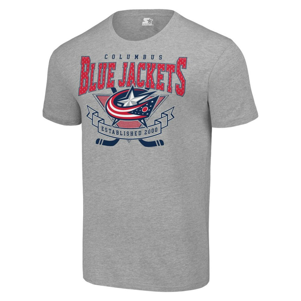 NHL Heather Gray Columbus Blue Jackets Starter Team Logo Graphic T-Shirt