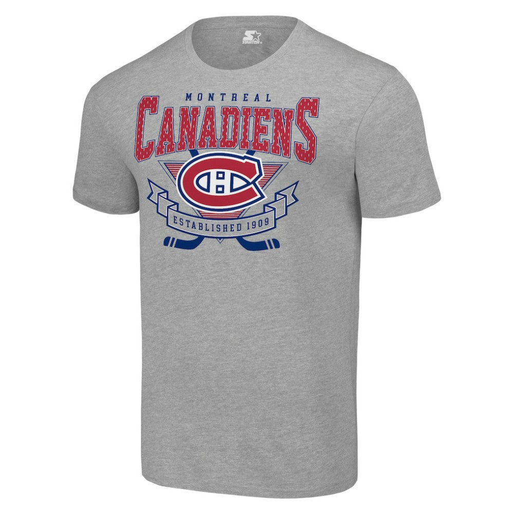 NHL Heather Gray Montreal Canadiens Starter Team Logo Graphic T-Shirt