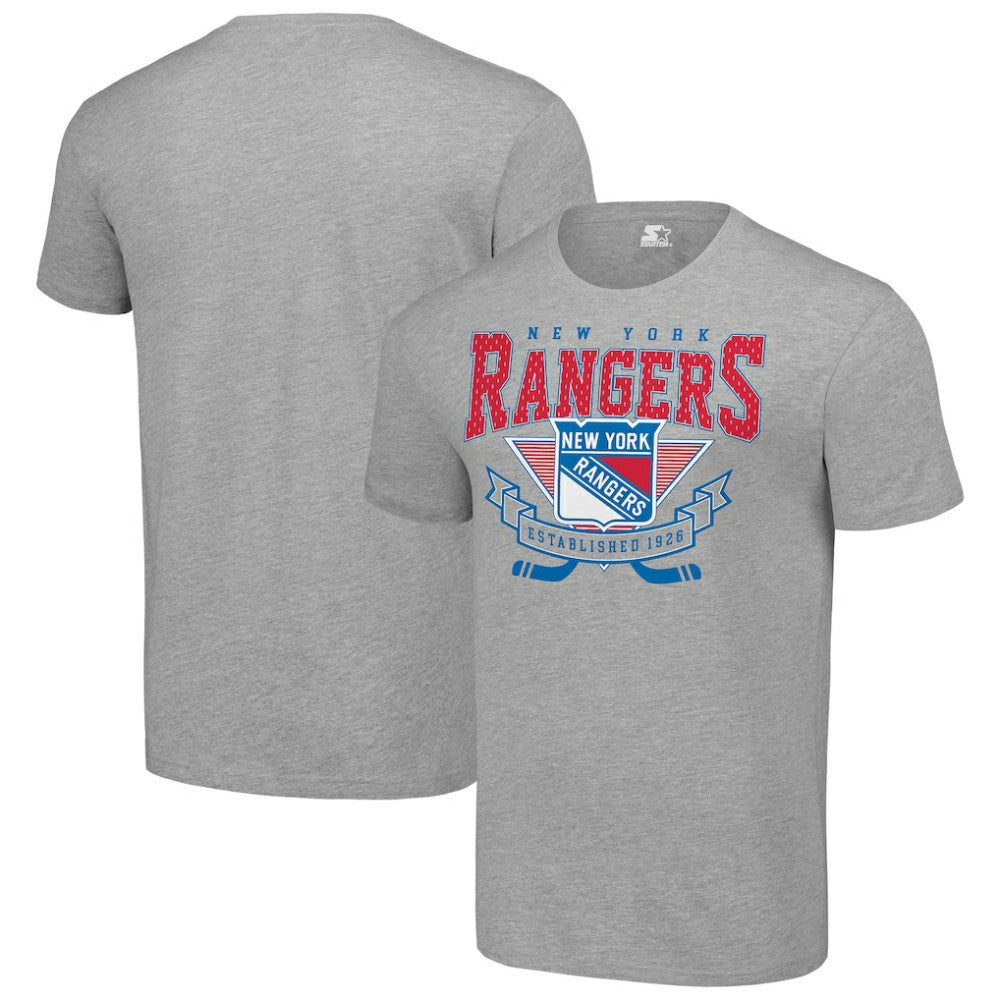 NHL Heather Gray New York Rangers Starter Team Logo Graphic T-Shirt