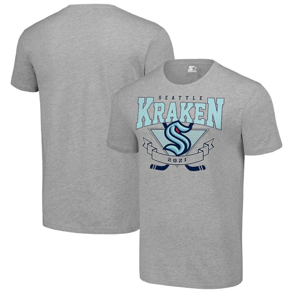 NHL Heather Gray Seattle Kraken Starter Team Logo Graphic T-Shirt