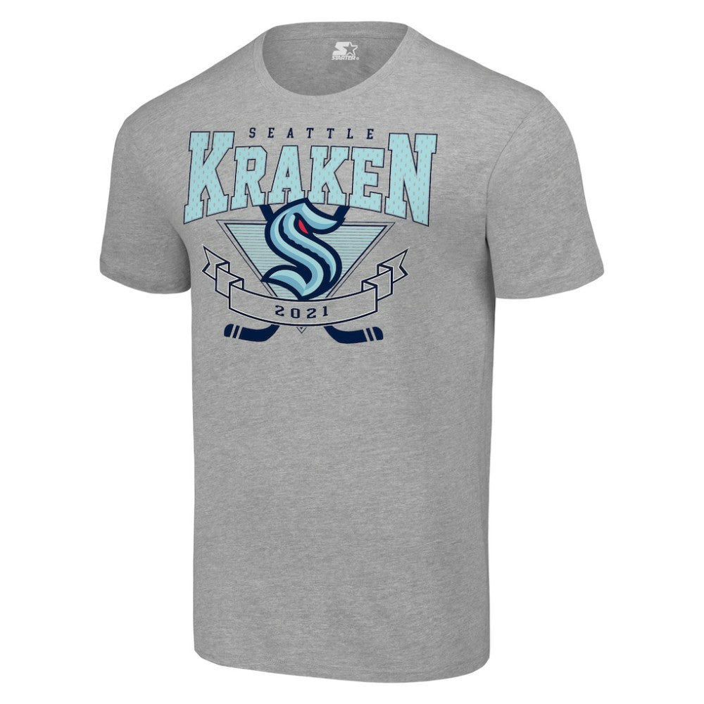 NHL Heather Gray Seattle Kraken Starter Team Logo Graphic T-Shirt