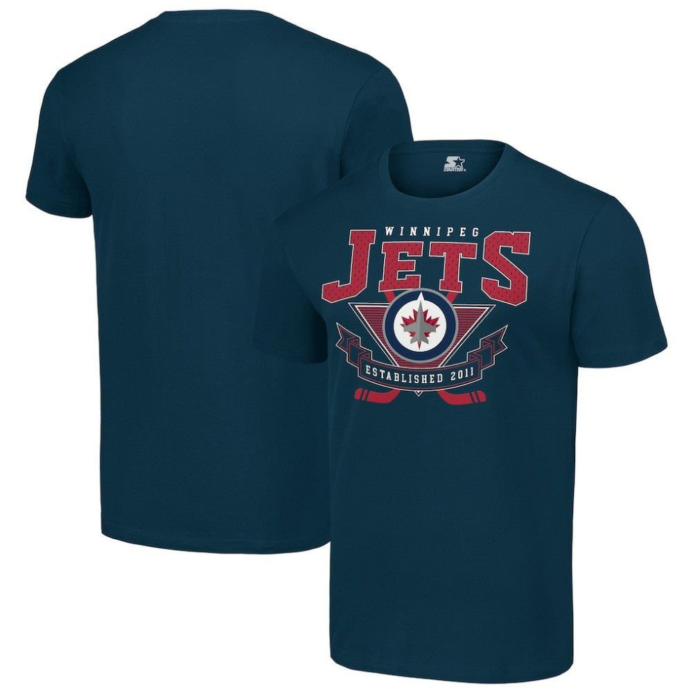 NHL Navy Winnipeg Jets Starter Team Logo Graphic T-Shirt