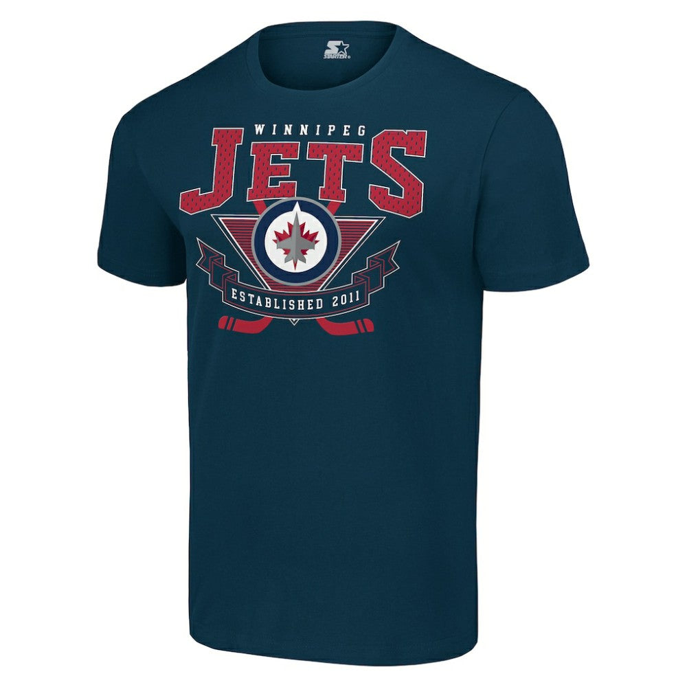 NHL Navy Winnipeg Jets Starter Team Logo Graphic T-Shirt