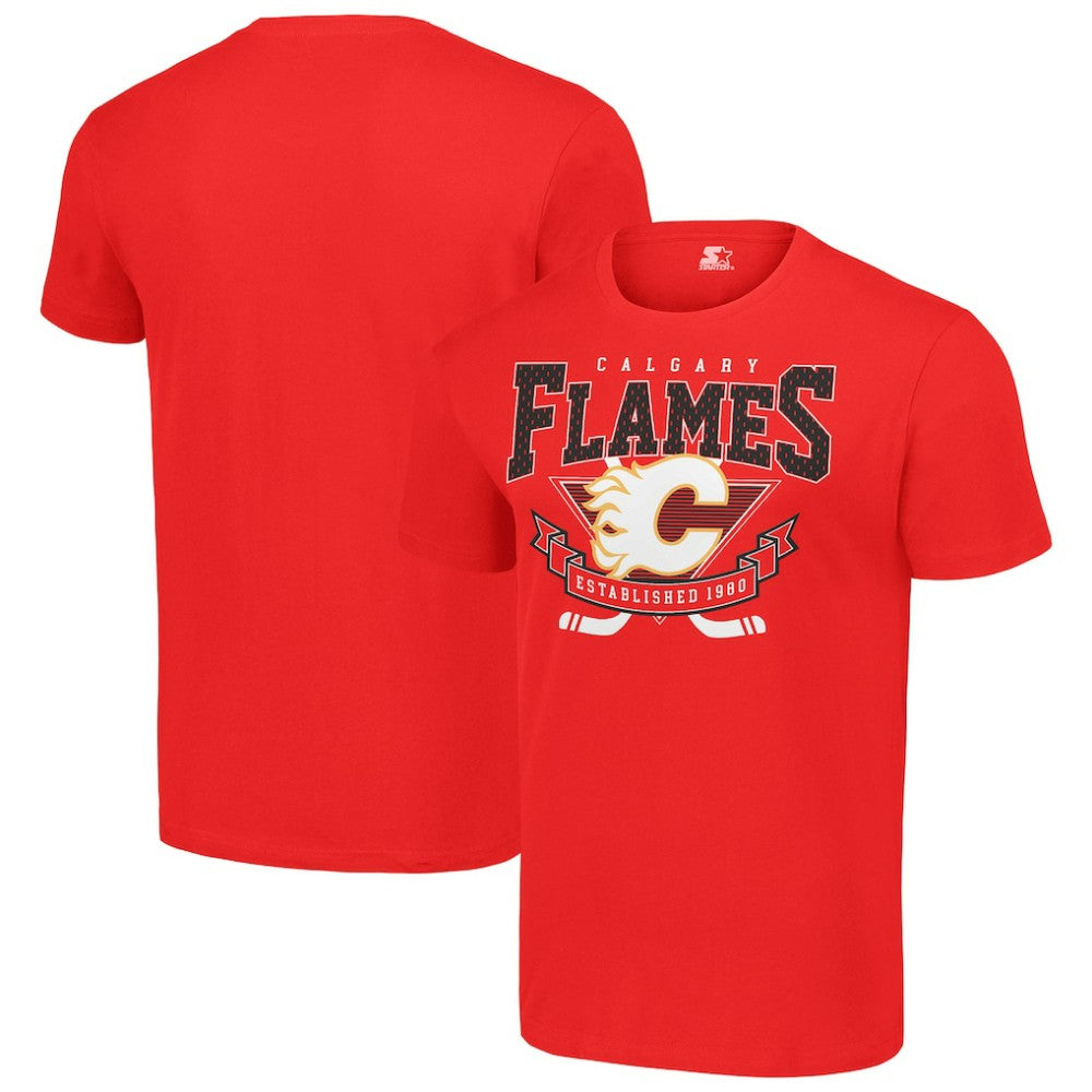NHL Red Calgary Flames Starter Team Logo Graphic T-Shirt