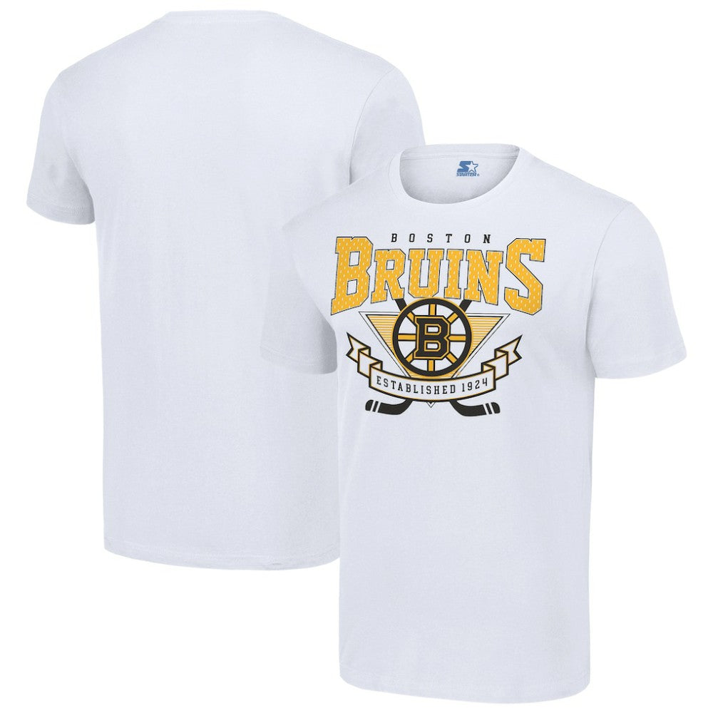 NHL White Boston Bruins Starter Team Logo Graphic T-Shirt
