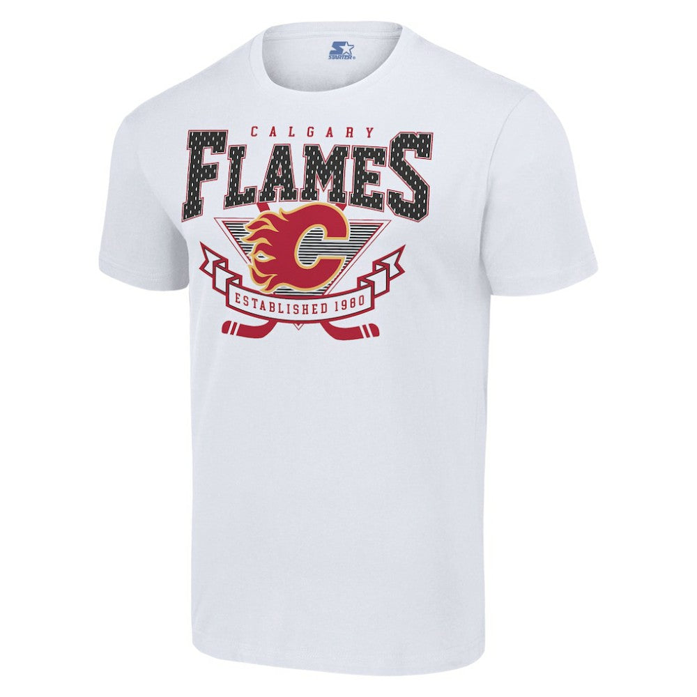 NHL White Calgary Flames Starter Team Logo Graphic T-Shirt