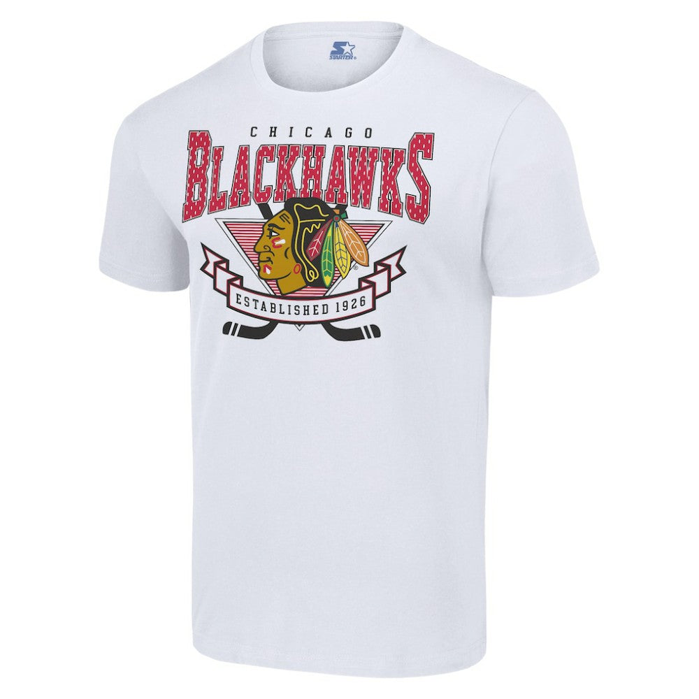 NHL White Chicago Blackhawks Starter Team Logo Graphic T-Shirt