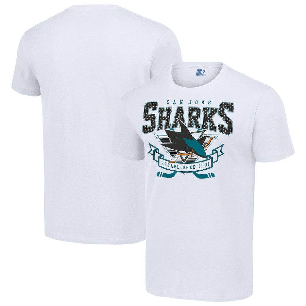 NHL White San Jose Sharks Starter Team Logo Graphic T-Shirt