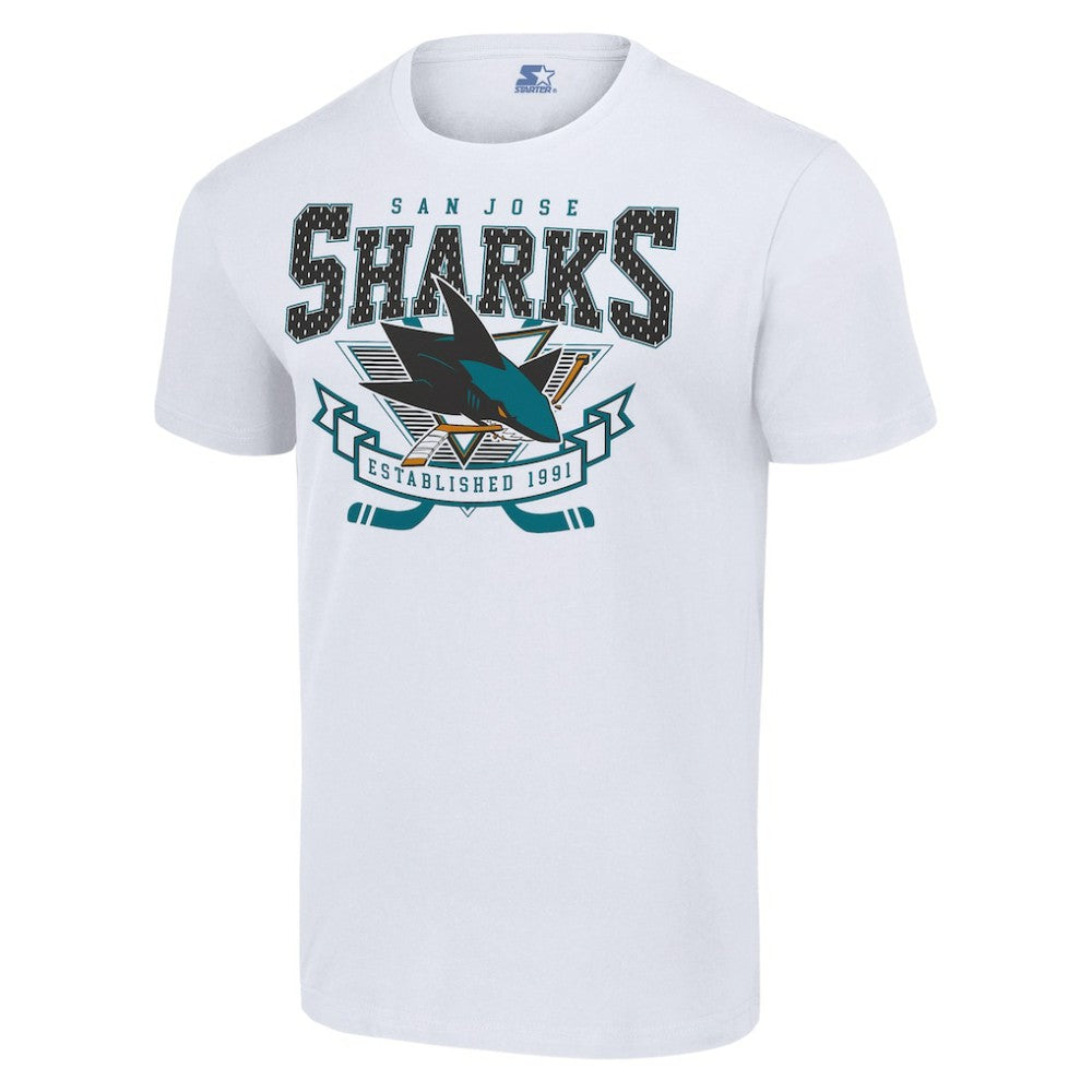 NHL White San Jose Sharks Starter Team Logo Graphic T-Shirt