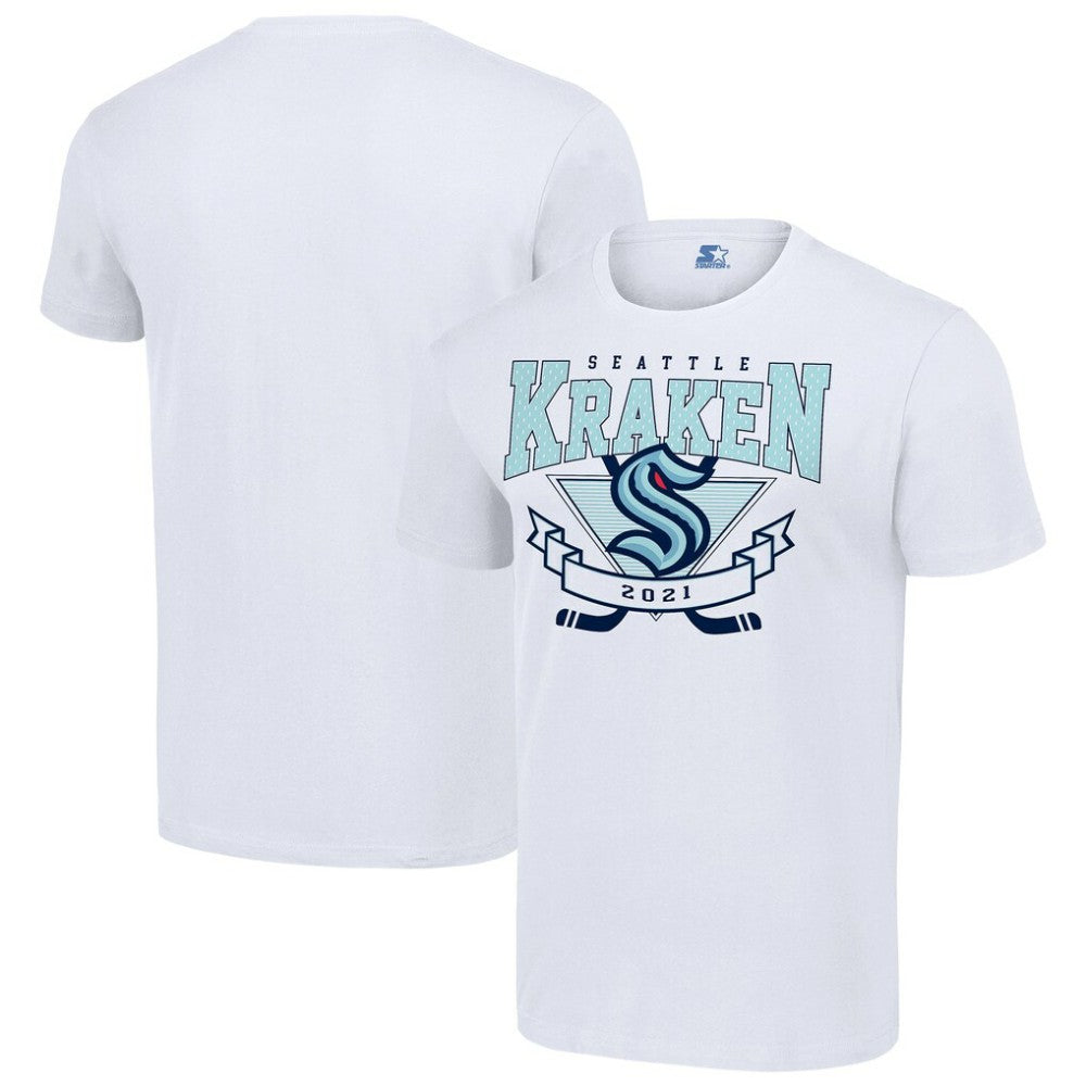 NHL White Seattle Kraken Starter Team Logo Graphic T-Shirt