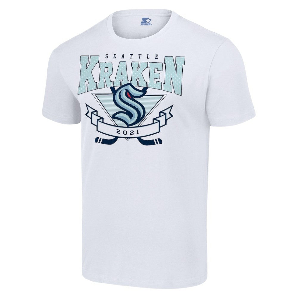 NHL White Seattle Kraken Starter Team Logo Graphic T-Shirt
