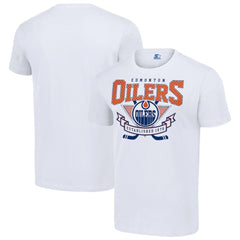 NHL White Edmonton Oilers Starter Team Logo Graphic T-Shirt