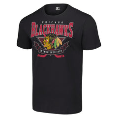 NHL Black Chicago Blackhawks Starter Team Logo Graphic T-Shirt